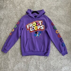 Kellogg’s Unisex Purple Hoodie Fruit Loops Graphic Oversized - Size Smal…